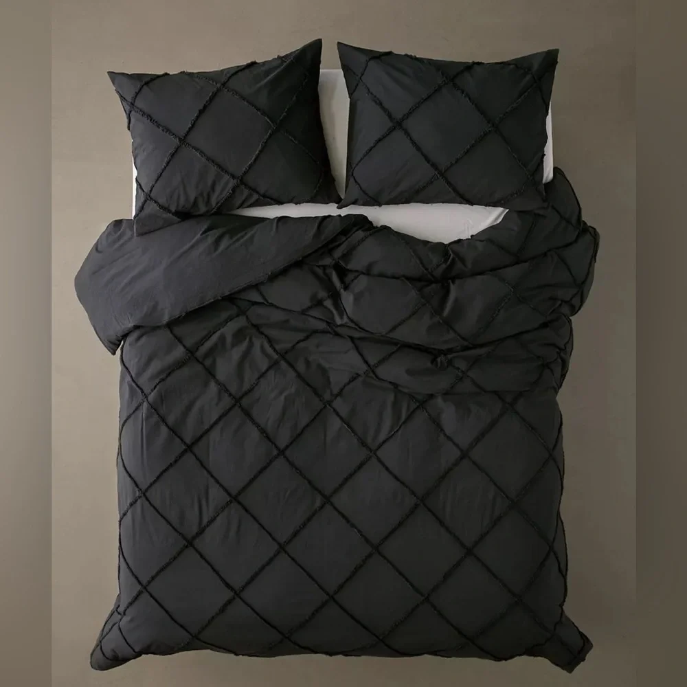 Urban Outfitters Crisscross Tufted Cotton Duvet Cover